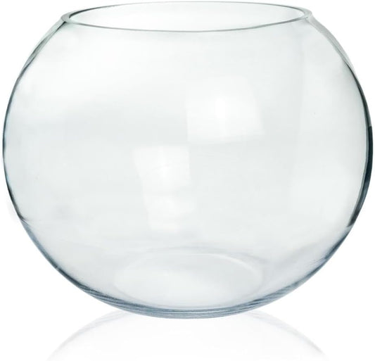 Craft And Party, Glass Bubble Vase, 8" Height x 10" Width Glass Fish Bowl, Bubble Bowl for Terrarium, Flower Centerpiece