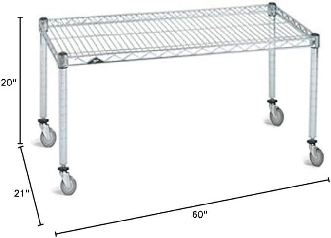 Omega Products Corporation 21" Deep x 60" Wide x 20" High Chrome Mobile Dunnage Rack