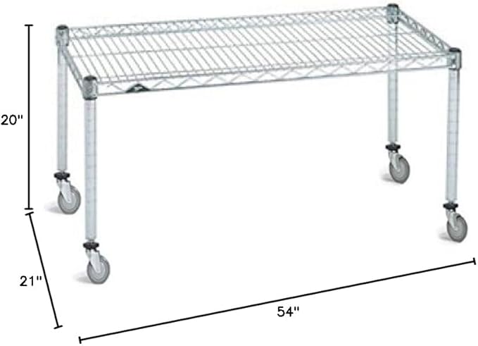 Omega Products Corporation 21" Deep x 54" Wide x 20" High Chrome Mobile Dunnage Rack