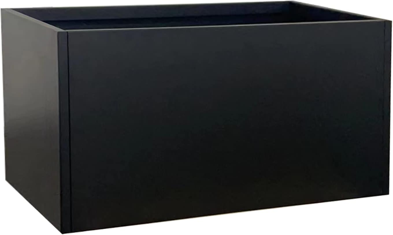 Steel Planter 36" x 12" x 16" Metal Rectangle Outdoor Planter Black Powder Coated Flower Box Metallic Heavy Pot Indoor & Outdoor, Commercial & Residential (L36 x W12 x D16, Black)