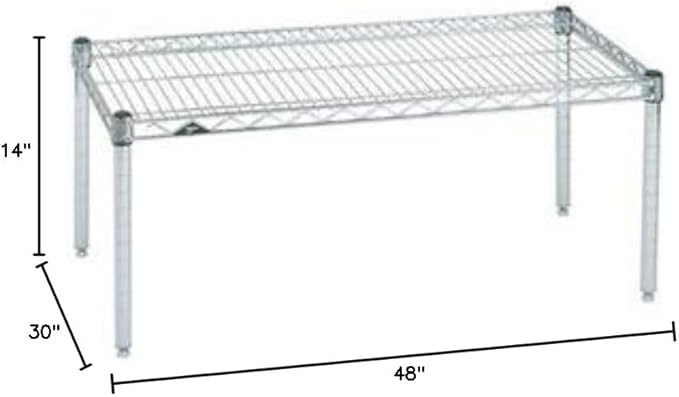 Omega Products Corporation 30" Deep x 48" Wide x 14" High Chrome Stationary Dunnage Rack