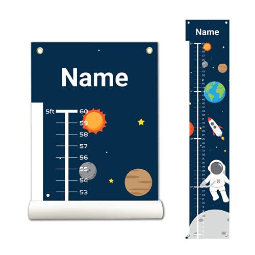 Personalized Kids Canvas Growth Chart, Kids Height Chart, Growth Chart Banner, Astronaut, Space