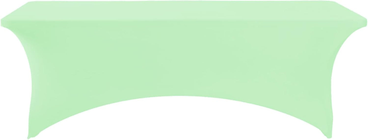 Spandex Table Cover for 8FT or 4ft or 6ft Table Universal Fitted Stretch Tablecloth for Party, Banquet, Wedding and Events-Mint