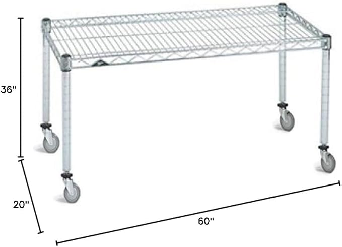Omega Products Corporation 36" Deep x 60" Wide x 20" High Chrome Mobile Dunnage Rack