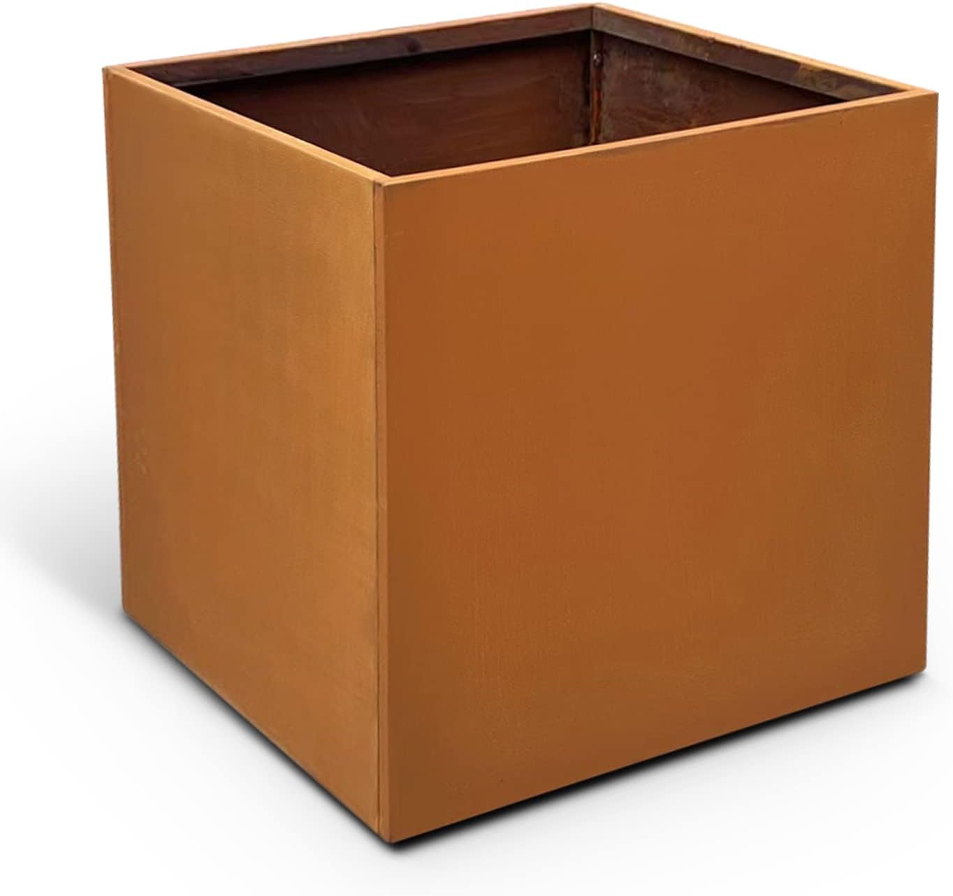 Corten Steel Planter Box Large Outdoor Planter Square Cube Planters Rustic Metal Garden Flower Pot 24 Inch Durable Antique Detached for Commercial Residential Patio Deck and Yard