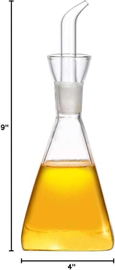 ELETON Olive Oil Dispenser Borosilicate Glass Bottle - 16 oz 500ml Non Drip Dispenser - Leak Proof Pourer Vinegar Drizzler Cruet - Easy Clean Drip Free Bottles for Kitchen