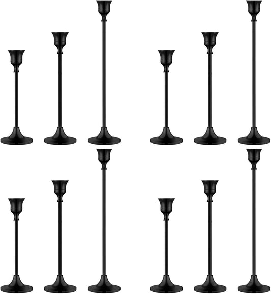 Vintage Black Candelabra Candle Holders for Fireplace & Dining