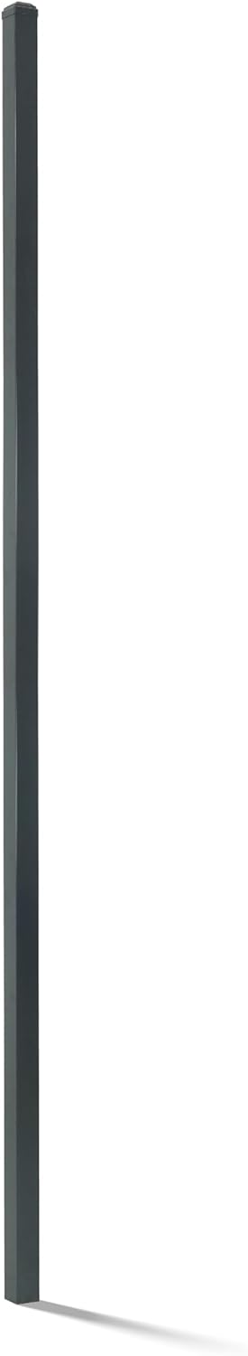 Fencer Wire Heavy Duty 8FT Outdoor Steel Fencing Border Post, 16 Gauge Anti-Rust Metal Fence Post, 2” Diameter Decorative Garden Fence Post, Single