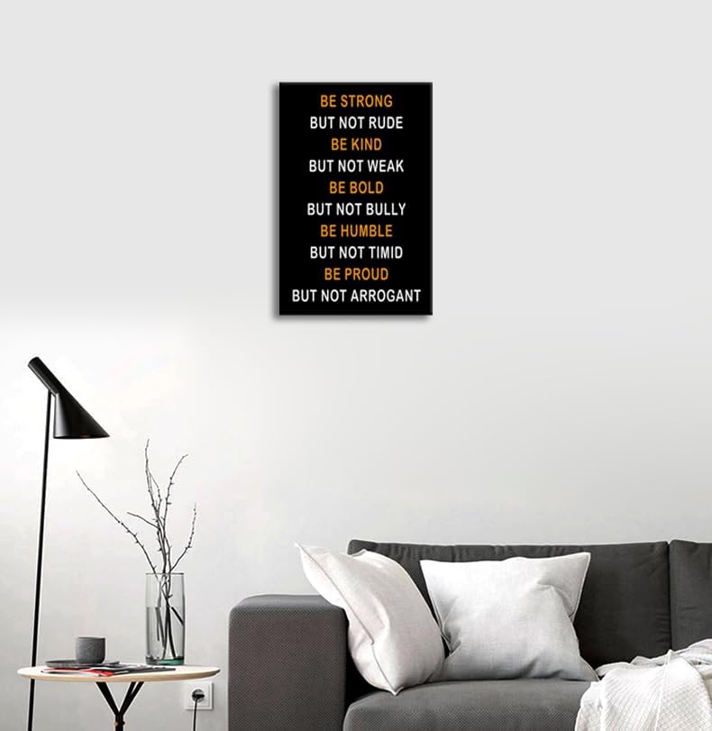 Inspirational Wall Art Office Decor Motivational Posters Prints on Canvas Inspiring Entrepreneur Positive Quotes Pictures Prints Artwork Modern Home Living Room Shcool Decor Framed [12''Wx 18''H]
