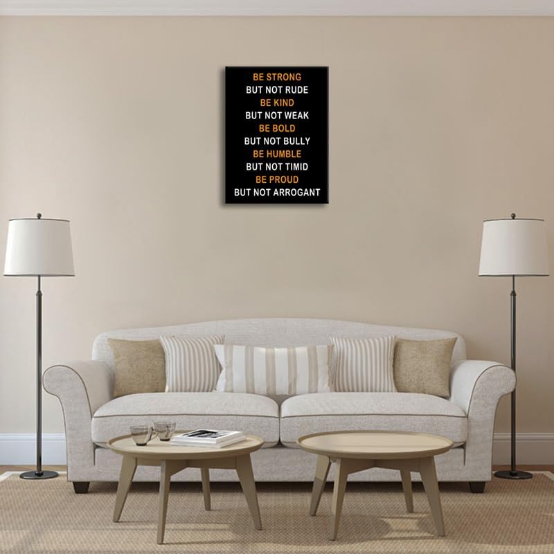 Office Wall Decor Inspirational Canvas Wall Art Motivational Prints Posters Be Strong Inspiring Positive Quotes Pictures Prints Artwork Living Room Decor for Home Framed Ready to Hang [18''Wx 24''H]