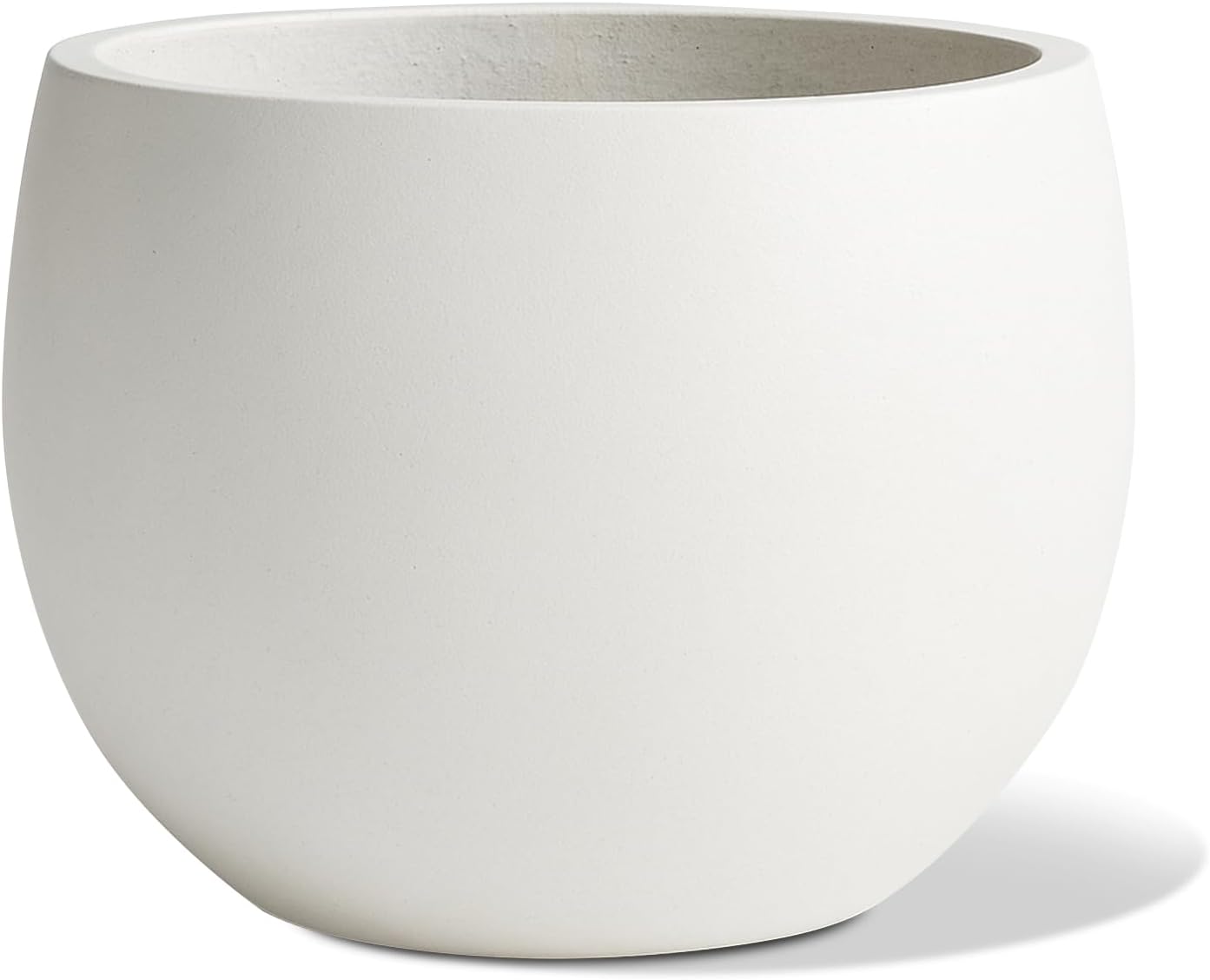 Ball Concrete Planter Outdoor Indoor, Large Tall Cement Plant Pots for Trees Flowers (White, 20 inch)
