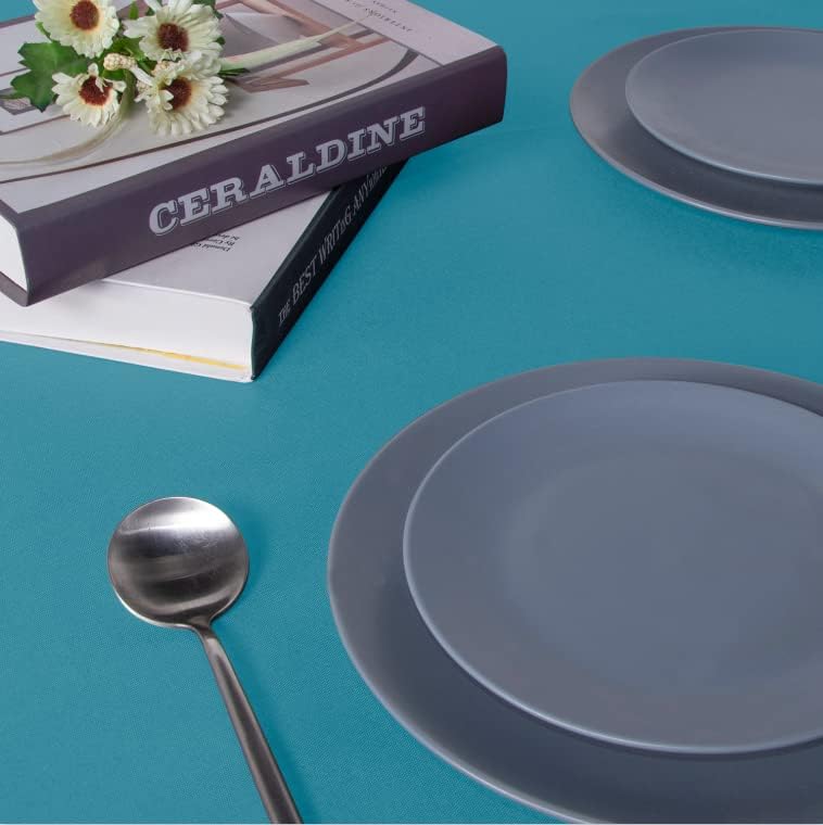 sancua Rectangle Tablecloth - 60 x 120 Inch - Stain and Wrinkle Resistant Washable Polyester Table Cloth, Decorative Fabric Table Cover for Dining Tables, Buffet Parties and Camping, Teal