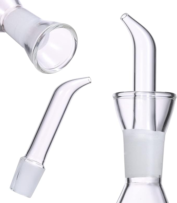 ELETON Olive Oil Dispenser Borosilicate Glass Bottle - 16 oz 500ml Non Drip Dispenser - Leak Proof Pourer Vinegar Drizzler Cruet - Easy Clean Drip Free Bottles for Kitchen