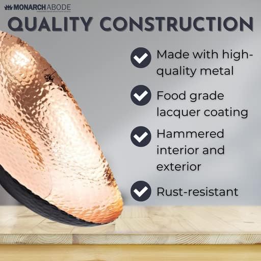 Monarch Abode Hand Hammered Decorative Bowl for Home Decor, 12.75-Inch White and Nickel Plated – Key Bowl for Entryway Table, Catch All, Decorative Fruit Basin, Key Holder, Bowls for Home Decor