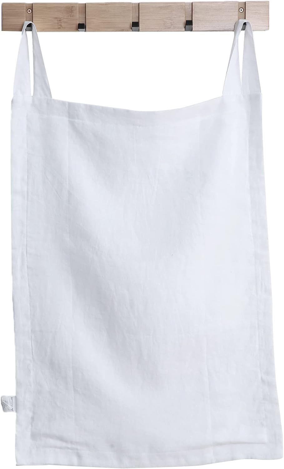 Amazhiyu 100% Linen Door Hanging Laundry Hamper Bag, 19x27 Inches (White)