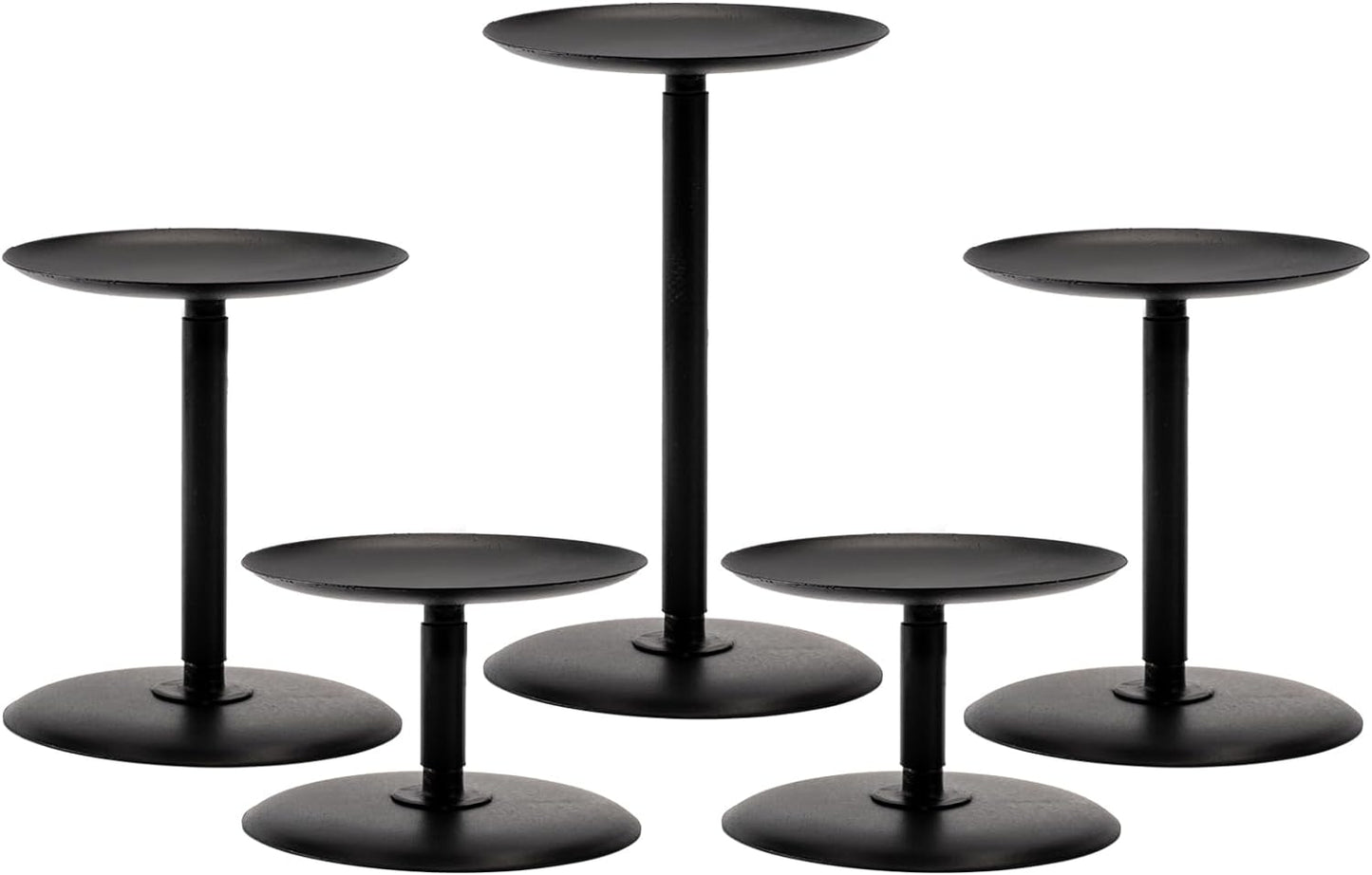Homemory Holloween Candle Holders for Pillar Candles Set of 5 (Black)