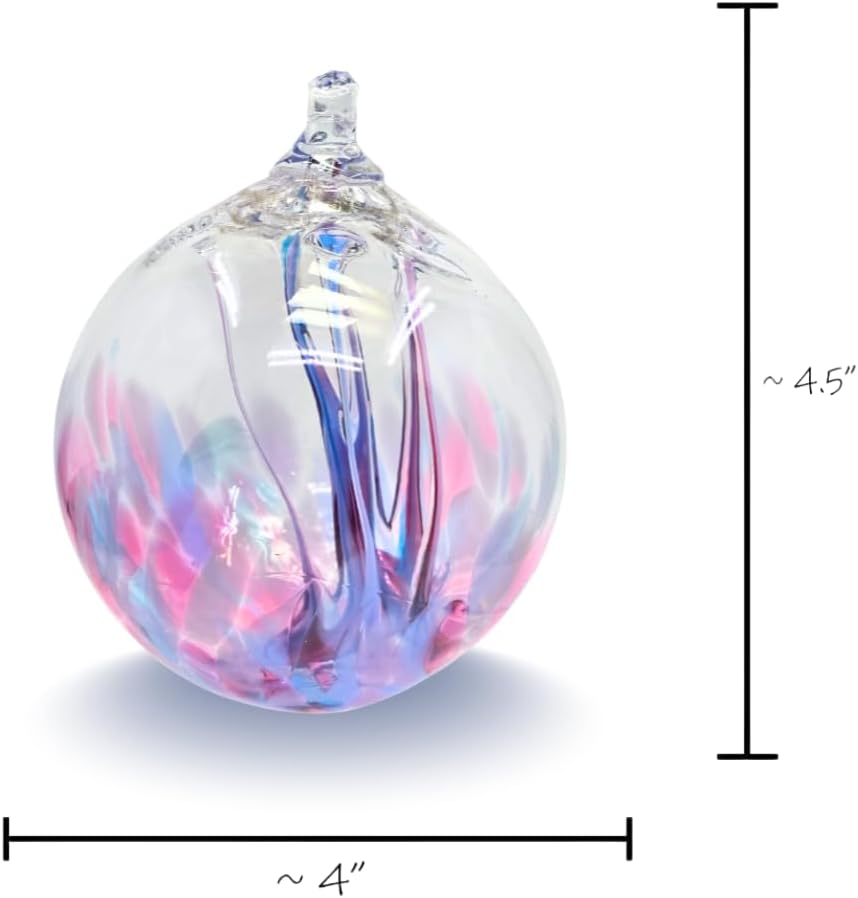 Luke Adams Handmade Glass Gazing Balls for Garden on Clearance – Hand Blown Glass Gazing Ball for Yard Décor – Decorative Garden Globe (Hydrangea)