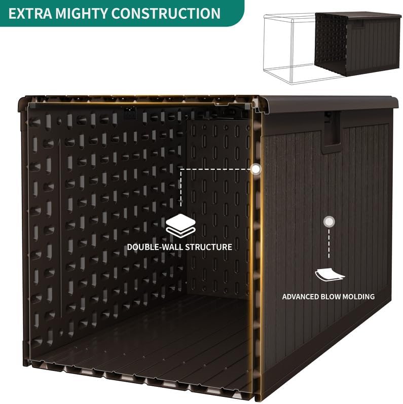 YITAHOME XL 150 Gallon Large Deck Box,Outdoor Storage for Patio Furniture Cushions,Garden Tools,Waterproof,Lockable (Black)