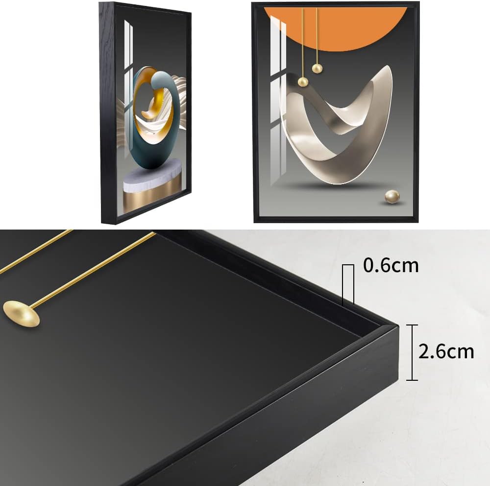 MPLONG Wall Art, Bright Style Framed Wall Art, Abstract Modern Art Shape Pattern White Blue Yellow Grey Wall Art Artfully Matching Living Room Bedroom Office Wall Decor - 16"x 24"x 3 Panels