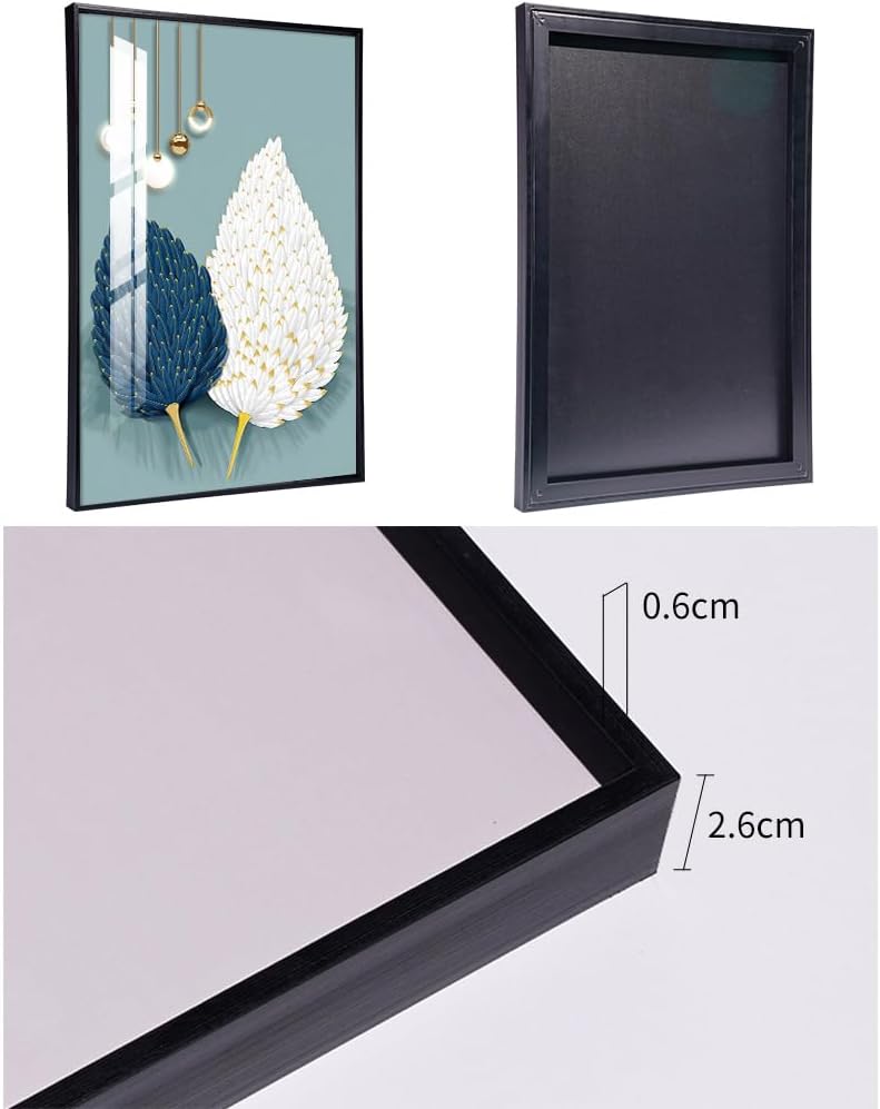 MPLONG Abstract Modern Minimalist Natural Framed Decorative Painting Bright style Wall Art Set of 3Wall Decor for Living Room, Bedroom, Dining Room, Office, etc. (Blue, 24 "X 32" X 3 pieces)