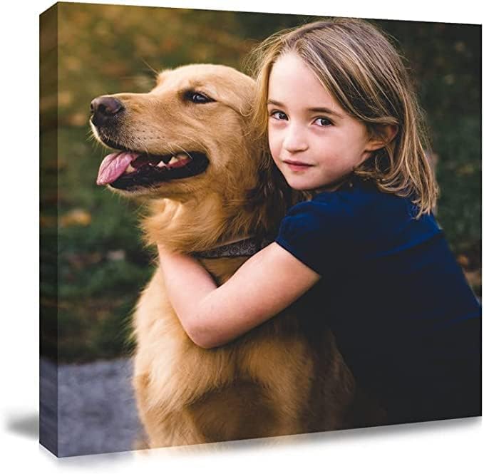 Laoife Custom Canvas Prints with Your Photos 18"x18", Canvas Photo Prints Custom, Personalized Canvas Wall Art for Office Home Bedroom Living Room Wall Decor, Gift for Father's Day Birthday Wedding