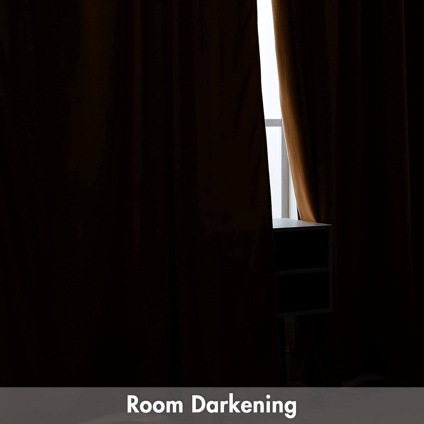 MIULEE Gold Brown Velvet Curtains Thermal Insulated Blackout Curtain Fall Drapes for Bedroom Living Room Darkening 84 Inches Long Curtains Panels Rod Pocket Set of 2