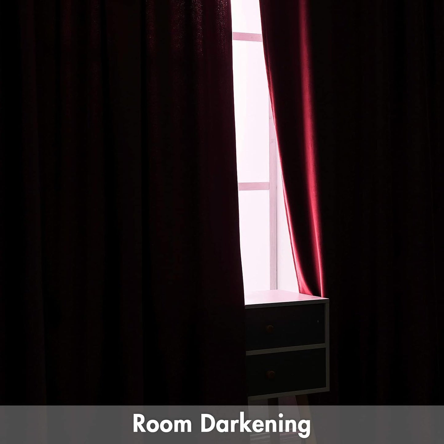 MIULEE Burgundy Velvet Curtains Thermal Insulated Blackout Curtain Christmas Drapes for Bedroom Living Room Darkening 84 Inches Long Curtains Panels Rod Pocket Set of 2