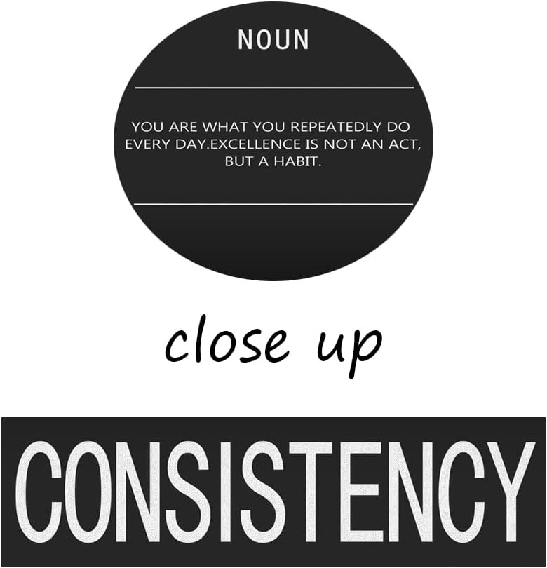 Motivational Wall Art Consistency Noun Inspiring Painting Prints on Canvas Inspirational Entrepreneur Quotes Motivational Posters Artwork Home Office Decor Framed Ready to Hang[24" W x 36" H]