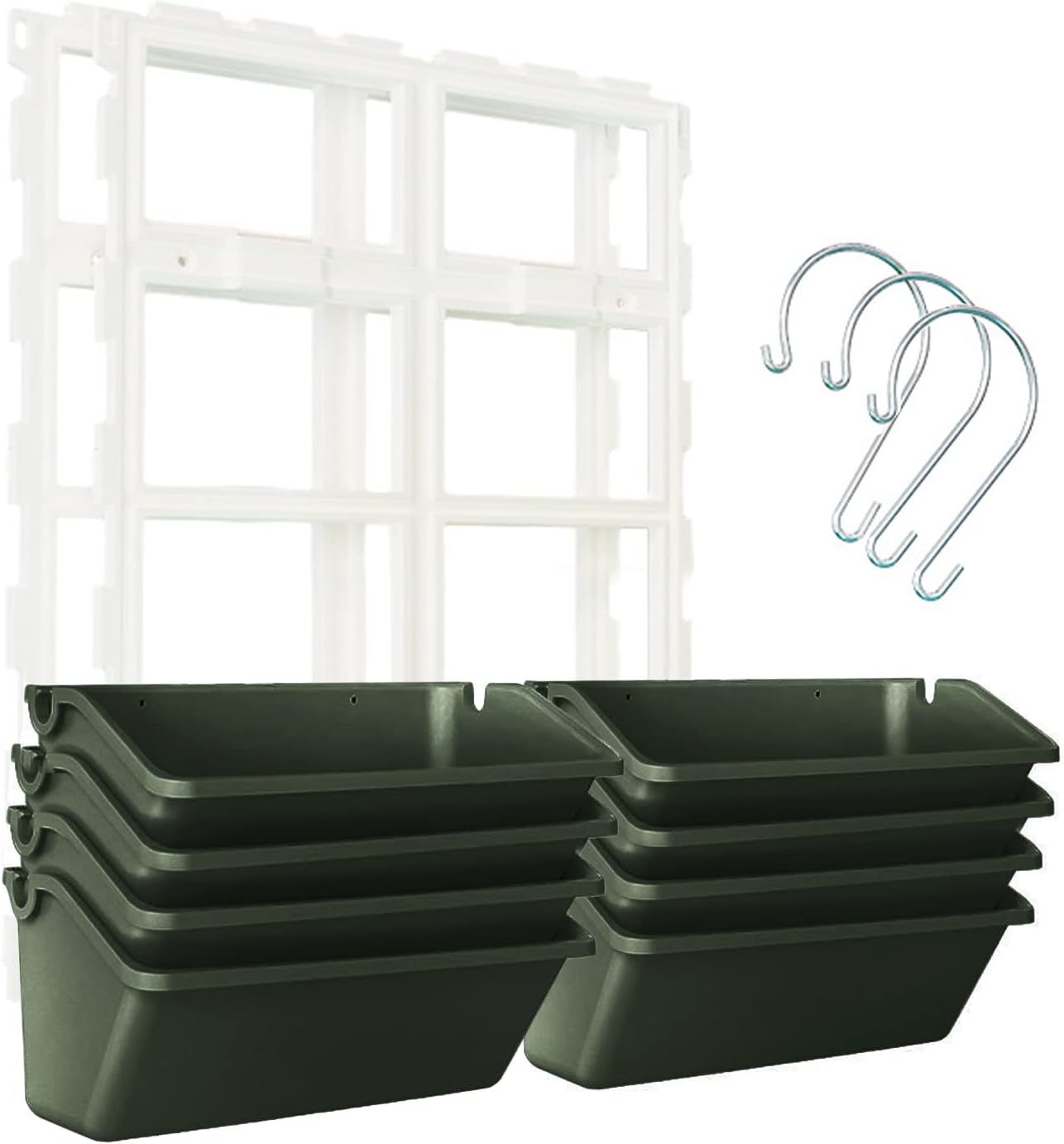 Vertical Wall Hanging Planter, 4-Tier Hanging Planter Rack, 8 Pockets Plant Vegetable Fruit Herb Hanging Pocket Holder Flowerpot or Flowers Vegetables Herb (Army Green)