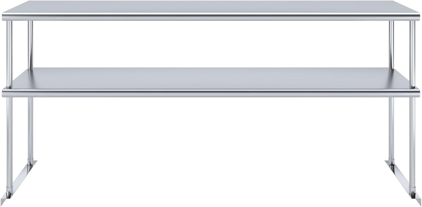 AmGood Double OverShelf Stainless Steel NSF - Many (72" Long x 14" Deep)