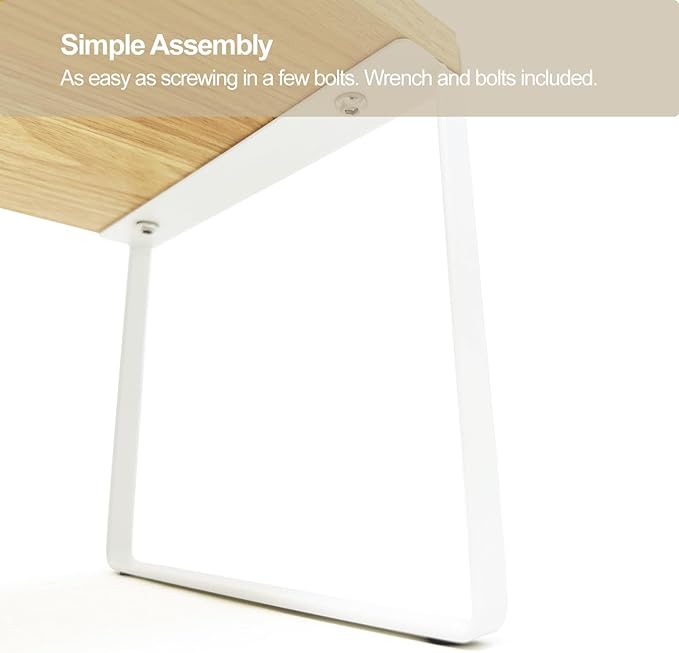 Mitus Shelf Organizer and Storage, Tiered Wood Cabinet Rack for The Kitchen Counter, Bathroom Counter, Pantry Cupboard, Office Desk Bookshelf, 16" Wide Natural and White