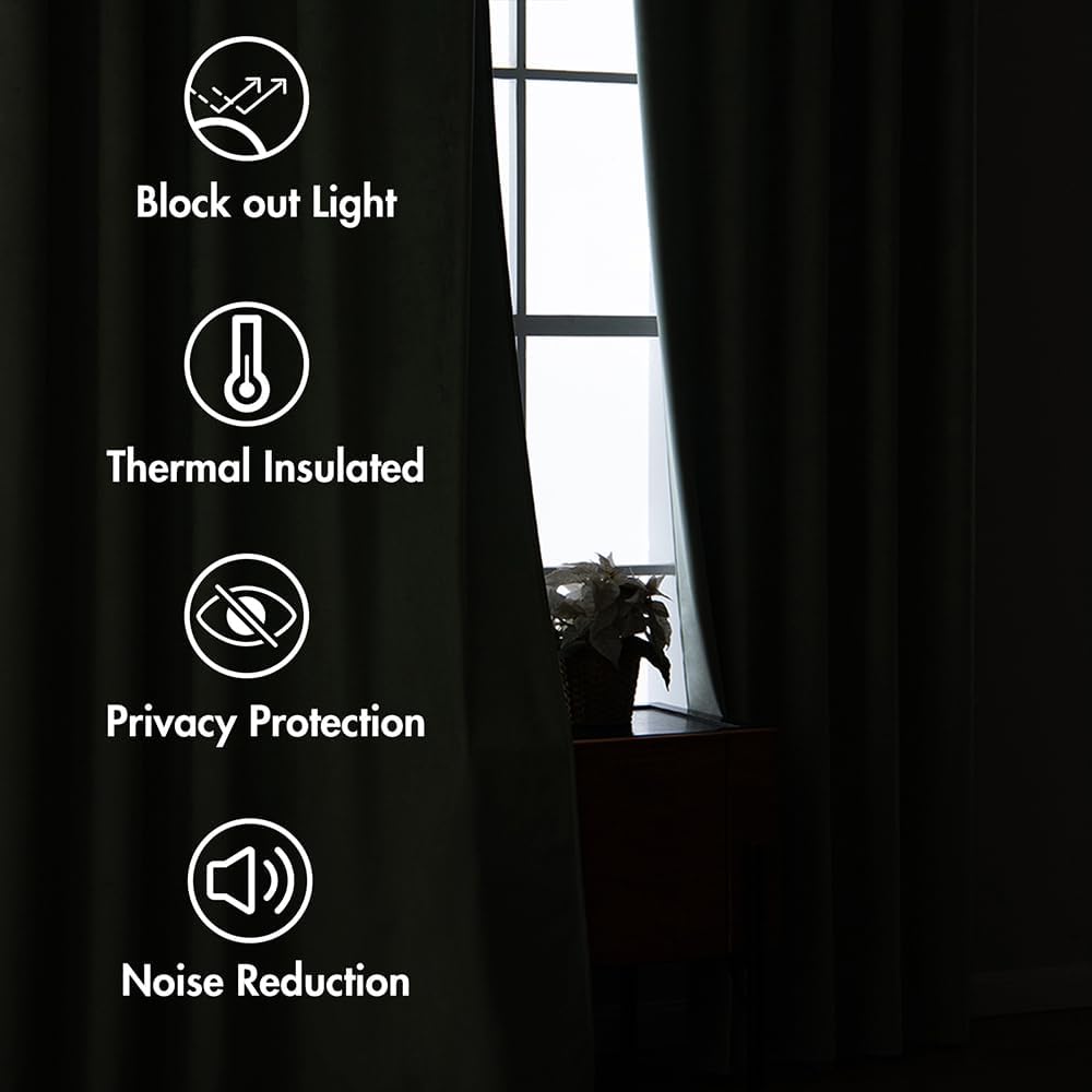 MIULEE Sage Green Velvet Curtains 102 inches 2 Panels - Pinch Pleated Luxury Room Darkening Window Drapes for Bedroom Living Room Blackout Thermal Insulated Super Soft, Back Tab Rod Pocket, W52 x L102