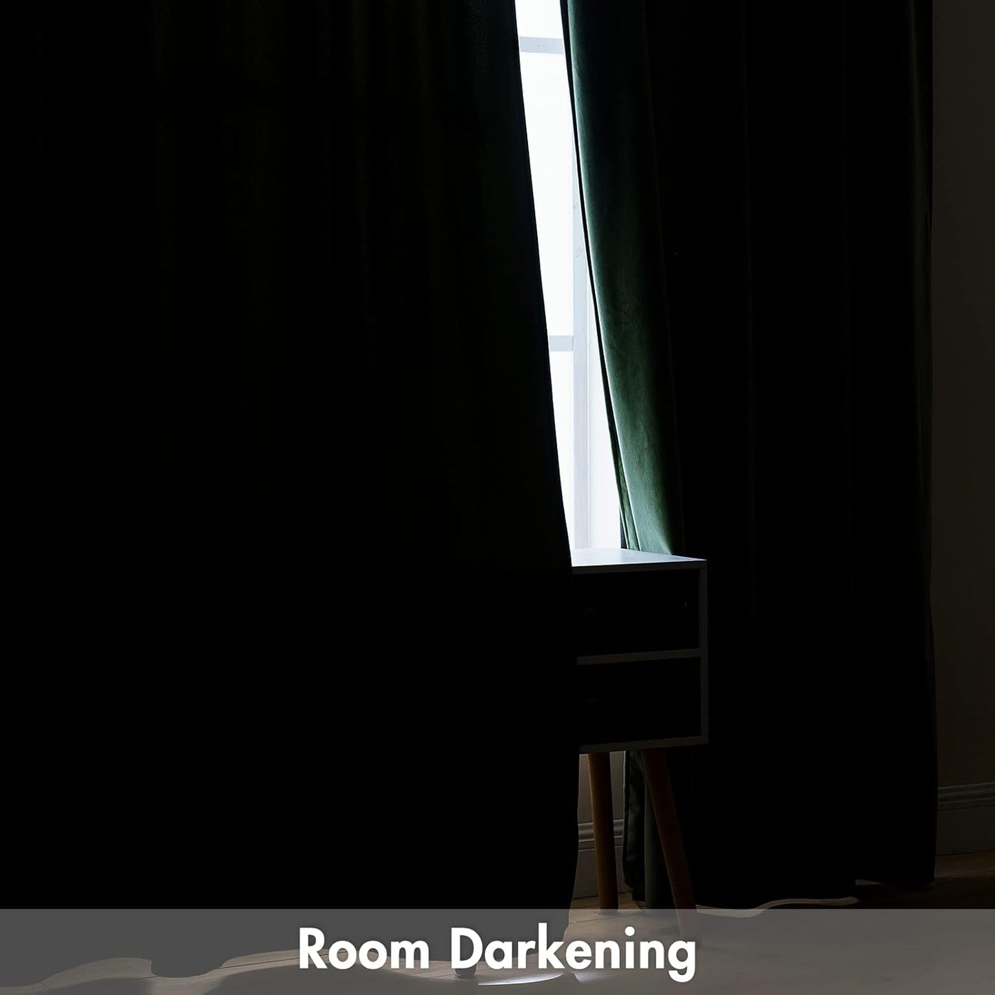 MIULEE Olive Green Velvet Curtains Thermal Insulated Blackout Curtain Drapes for Bedroom Living Room Darkening 72 Inches Long Curtains Panels Rod Pocket Set of 2