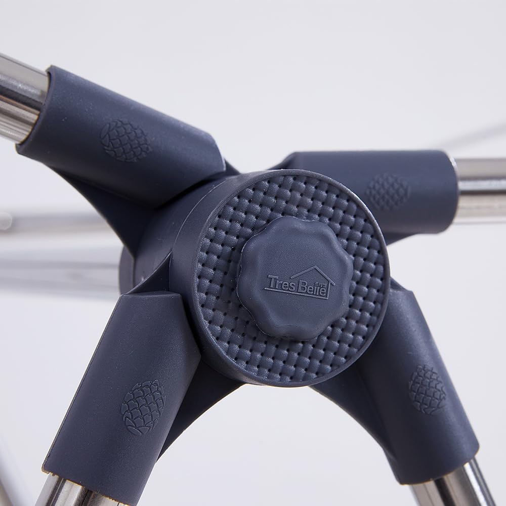 TRES BELLE 25NEW Stainless Steel Clothes Drying Rack(L)–Foldable,Lightweight,Anti-Slip Elastic Rods,Made in Korea,Indoor & Outdoor Use,Rust-Resistant,Towels Drying,Underwear,Baby Clothes–L Sizes