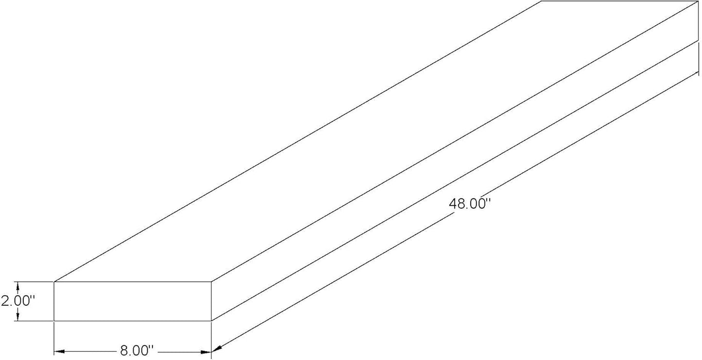 Joel's Antiques - 48 Inch Wooden Floating Shelves for Wall - 48x8x2 in - Made of Natural Wood - Long Heavy Duty Wall - Made in USA - Perfect for Living Room, Kitchen - Grey