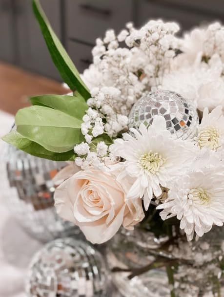 REDODECO Real Glass Silver Mirrors Mosaic Tiles Sticker for Craft Square Glass Tiles Self Adhesive,5mm by 5mm (Silver, 7150PCS)