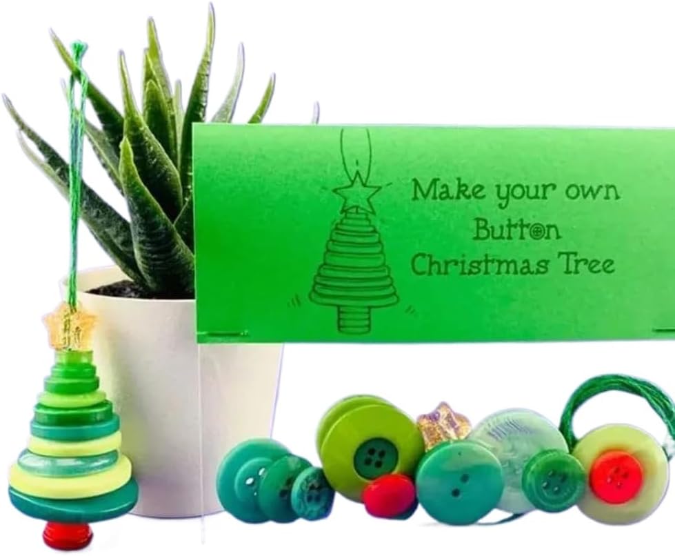 DIY Christmas Button Ornament Making Set - Snowman/Santa/Angel, Fun Holiday Craft Kit for All Ages, Ideal Xmas Tree Hanging Decor & Festive Gifts (6pcs-C)