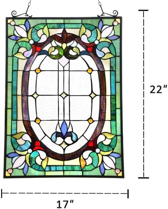 Capulina Dancing Style Stained Glass Window Hangings Panels 17" W x 22" H Fine Handicrafts Suncatcher Parents Gifts for Home Decor
