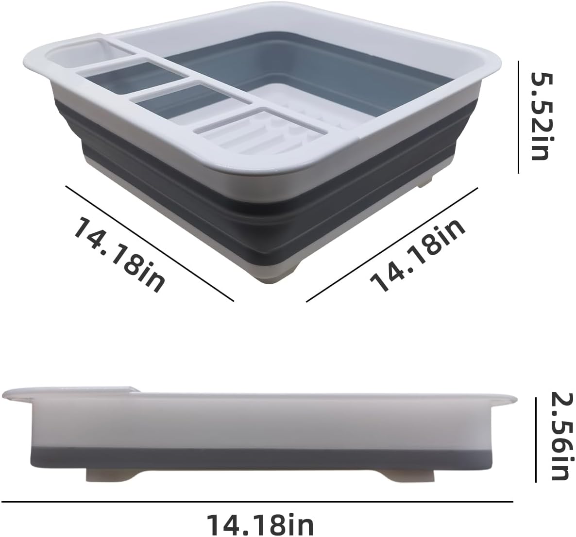 THANSTAR Collapsible Dish Drying Rack for RV Campers Portable Dinnerware Drainer Organizer for Kitchen Travel Trailer