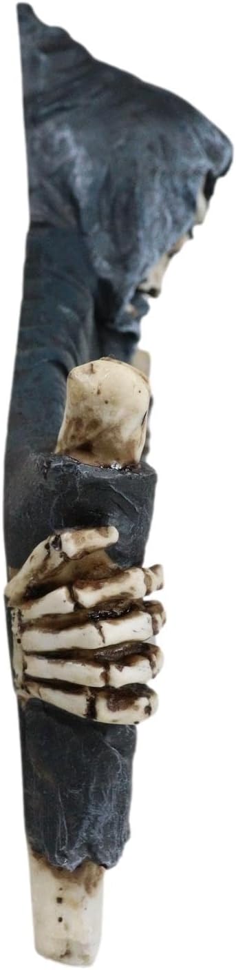 Ebros Large Grim Reaper Skeleton Opening Scroll Sign Of Bones Saying "Welcome To Hell" Wall Decor 17.5"Long Halloween Night Reaper Harvester of Souls 3D Hanging Art Plaque Sculpture