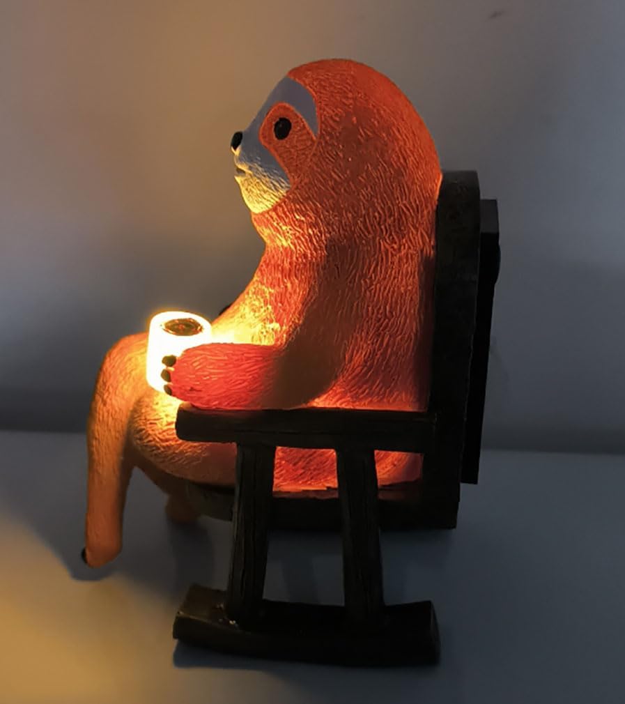 Cute Sloth Solar Light Fairy Garden Accessories Outdoor Figurine Lights Micro Landscape Garden Decorations for Patio Yard Lawn Porch Housewarming Garden Gift Sloth Gifts Valentines Day Gifts