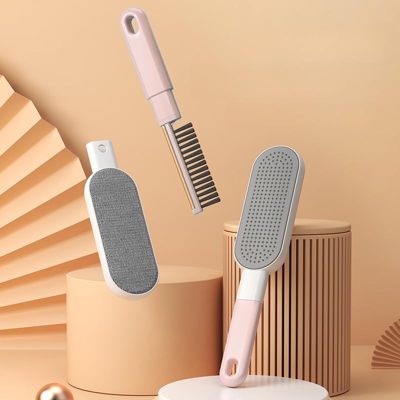 Multi-Functions Travel Lint Remover, Pet Hair Remover, Fur Remover for Dogs & Cats, Efficient Hair Collector,Pet Hairs Brush,Magic Fur Brush D (Pink)