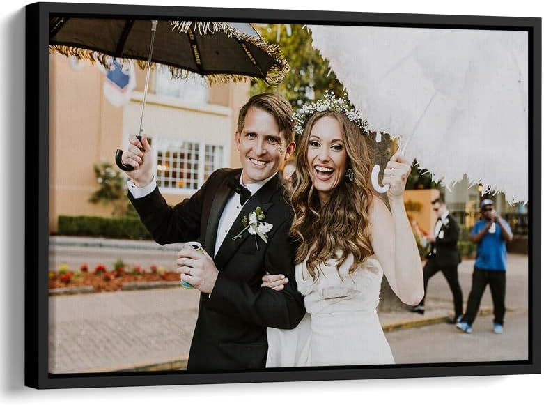 Framed Canvas Prints With Your Photos - Personalized Picture To Canvas Wall Art 14x11 Inches - Gift Wrapping Available