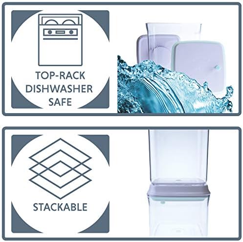 BopTop (1pc - 900ml) Airtight Food Storage Container – Mechanical Silicone Seal Canister - BPA-Free - 0.9Qt