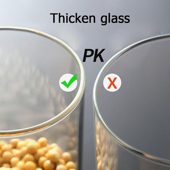 4 Pack Glass Jar with Airtight Wood Lid and White 132 Kichen Pantry Labels Preprinted - 38 Oz Clear Round Glass Food Storage Containers set For Cereal Rice Sugar