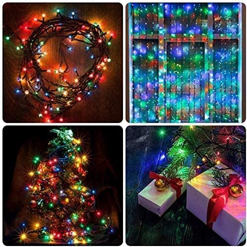 AmyHomie Halloween Lights Outdoor, 300LED Multicolor Christmas Lights with 8 Lighting Modes, End to End Connectable Fairy String Lights for Indoor Outdoor Christmas Decoration