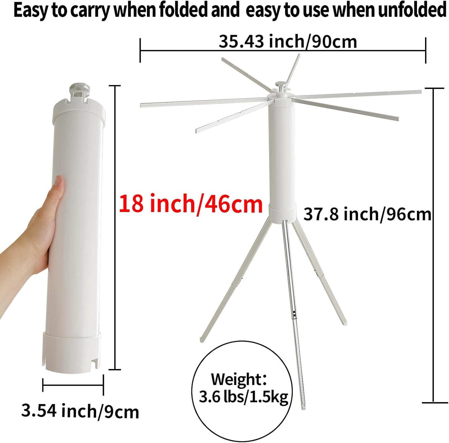 JOOM Clothes Drying Rack Portable Foldable - Drying Rack Clothing Space Saving,Collapsible Drying Rack for Laundry,Travel,Indoor,Outdoor. Folding Clothing Rack Home and Travell (Small Rack)