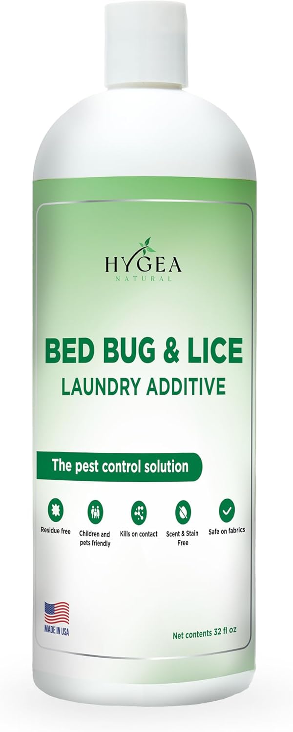 Lice and Bed Bug Laundry Additive - Environmentally Responsible, Odorless, and Stain-Free Liquid Laundry Treatment - Safe for Children and Pets - Any Water Temperature (32 Fl Oz)