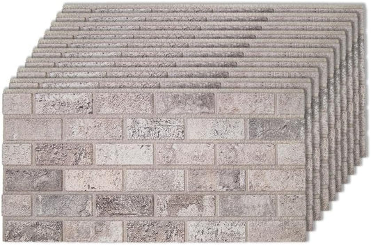 IZODEKOR 3D Brick Effect Wall Panels - Faux Brick Paneling for Living Room, Kitchen, Bathroom and More | Beige Dream - Pack of 10 Covers 53 sq ft