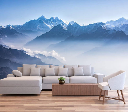 Misty Mountain Peak Wallpaper Natural Landscape Murals for Bedroom Living Room Sofa TV Background Wall (not self-Adhesive)